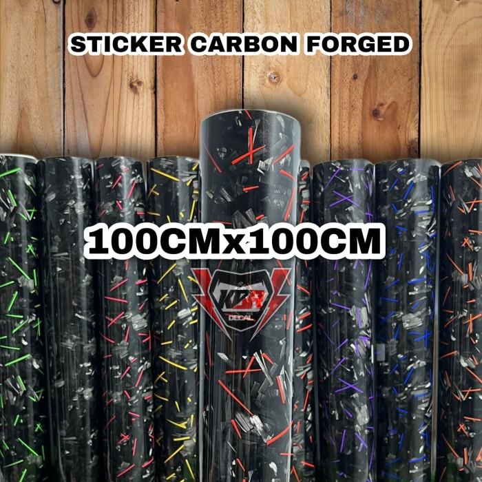 Emblem Stiker Carbon Forged Ungu Skotlet Motor - Ungu 100X100Cm