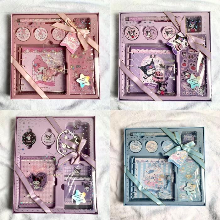 

Gift Set Alat Tulis Binder Buku Washi Tape Stationery Sanrio Kuromi