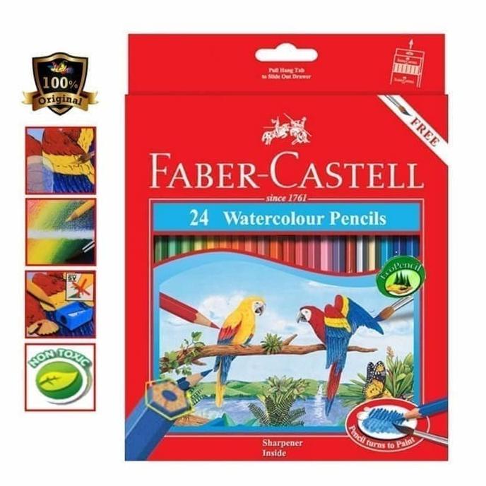 

Pensil warna water colour Faber castell 24 warna