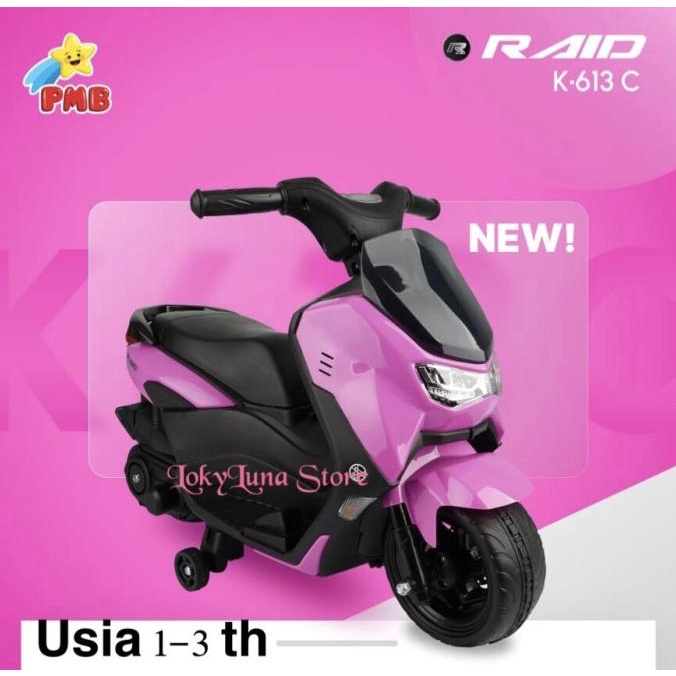 Motor Aki Mainan Anak Raid K613C Nmax Mini PMB