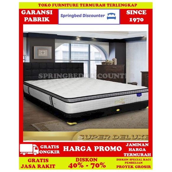Springbed Kasur Javaland Super Deluxe PTop GWhAbu Tazmania 160x200 Set