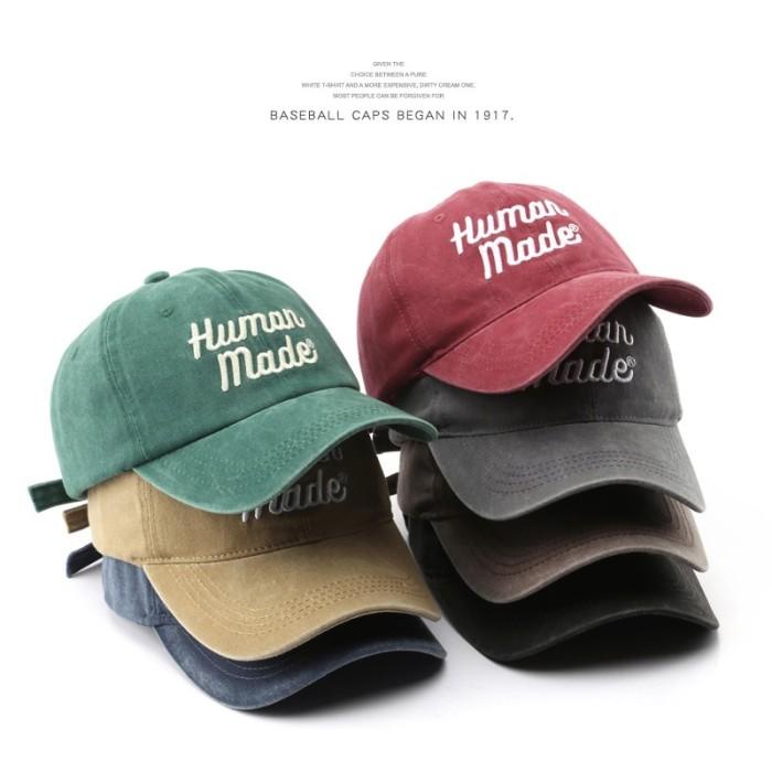 Nextstop-223 Topi Baseball Model Wash Denim Luntur Bordir Human Made