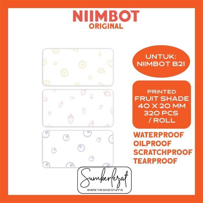 

Paper Thermal Label Printer Sticker Niimbot B21 Refill - Printed Pattern - 40X20Fruitshade