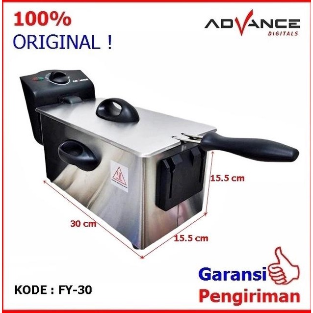 New Sale Penggorengan Listrik Deep Fryer Listrik 3 Ltr Advance Fy 30 Original