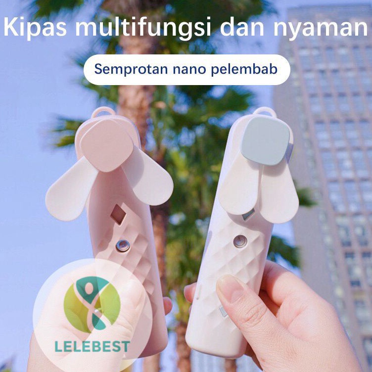 Yang terbaru Kipas Angin Mini Portable Nano Spray 2 in 1 Usb Cas Genggam Bisa Di Isi Air