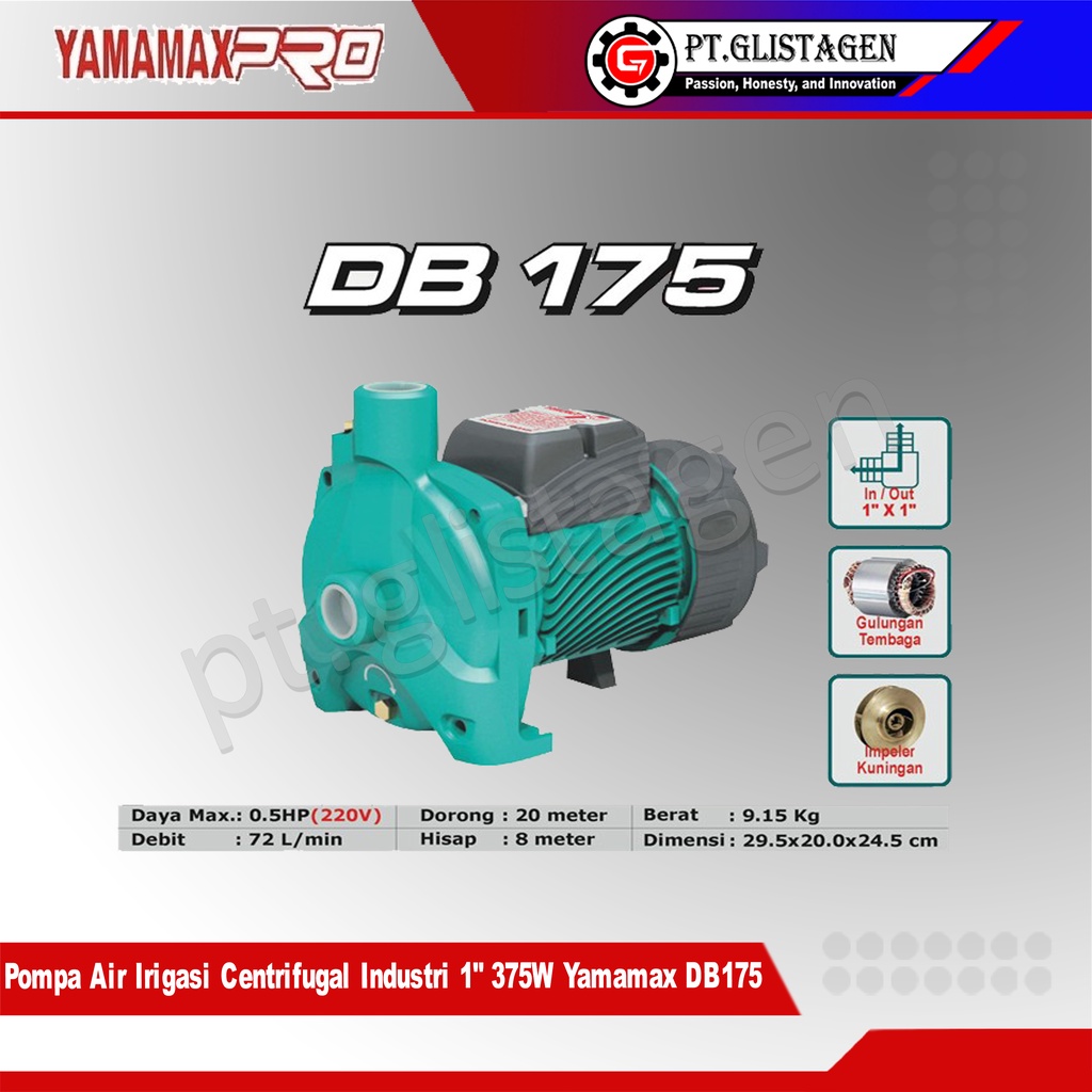 YAMAMAX DB175 Pompa Air Irigasi Centrifugal Industri 1,5&quot; 750W