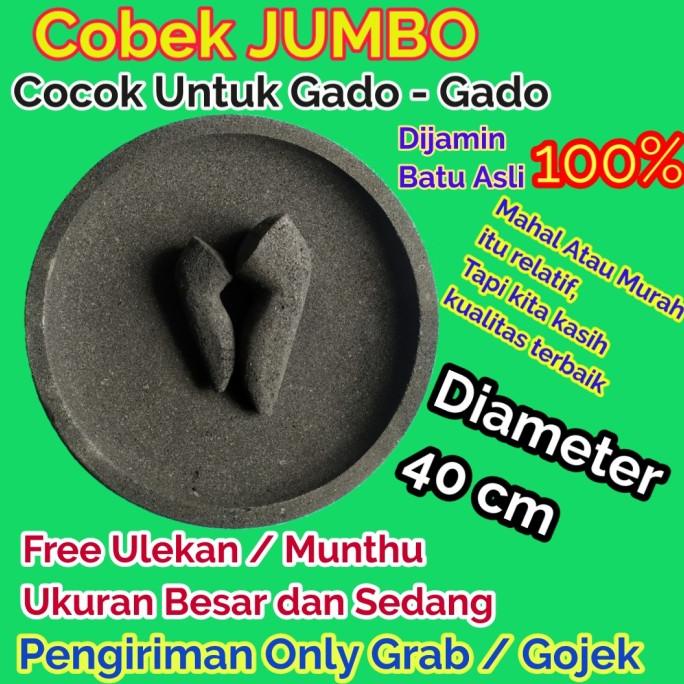 

Cobek Batu Asli Size JUMBO - Cowet Gado Gado - Rujak - Plus ulekan buo