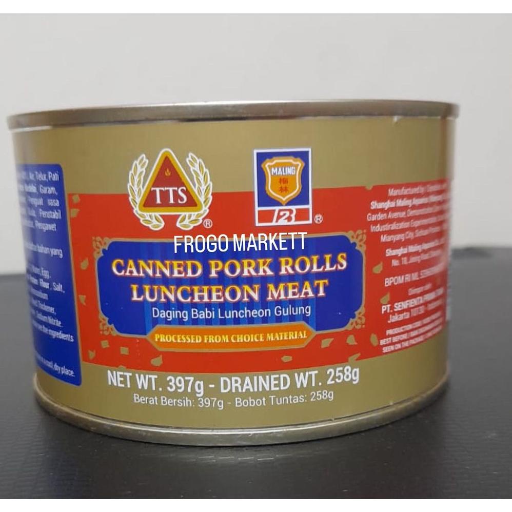 

NON HALAL !!! Daging Ham Maling Gulung Luncheon Canned Pork Rolls TTS 258gr Best Seller