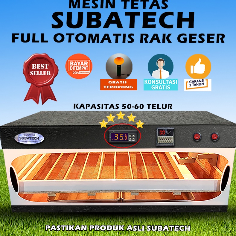 Baru.. SUBATECH RG 50 Mesin Tetas Telur Full Otomatis Penetas RCF