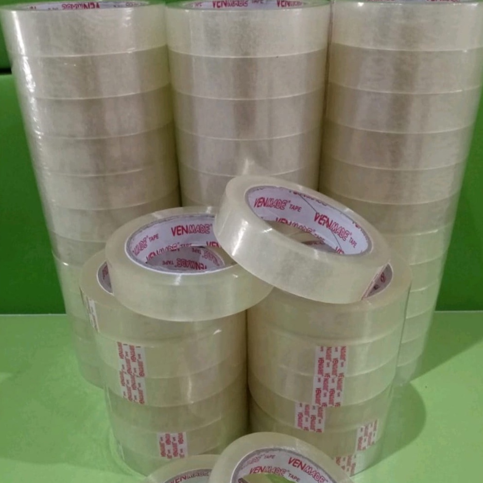 

Grosir LAKBAN BENING / ISOLASI SEDANG 1 INCHX100 YARD (6 PCS)/ROLL TPV