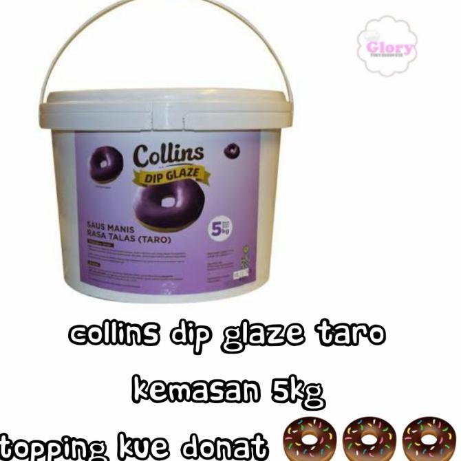 

collins dip glaze taro 5kg / topping donat/ topping kue