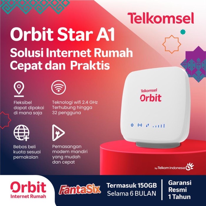 Em Router Telkomsel Orbit Star A1 4G Wifi Free Kuota Cctv