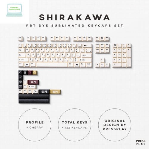 Press Play Shirakawa PBT Dye Sub Keycaps Set 122 Keys Japanese Root