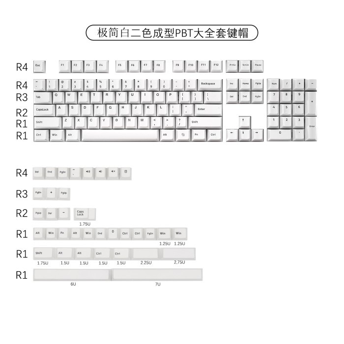 Keycaps PBT BoW WoB Double shoot cherry profile