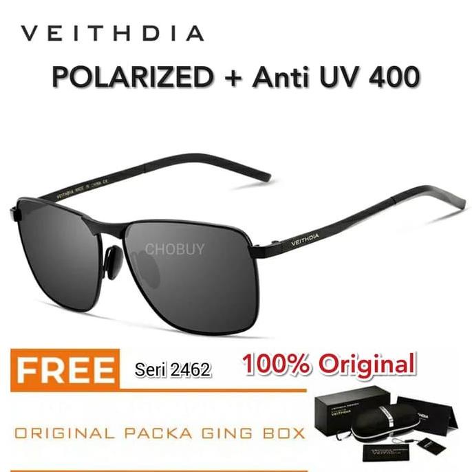 Kacamata Hitam Polaroid Pria Polarized Berkendara Mancing Veithdia