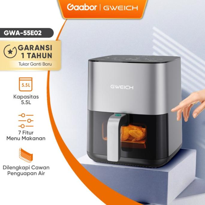 GWEICH Air Fryer Low Watt 5 L Dual Tombol Stainless Steel / GWA-55E02