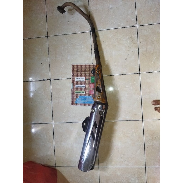 knalpot yamaha jupiter mx old lengkap dengan tameng standar Ori