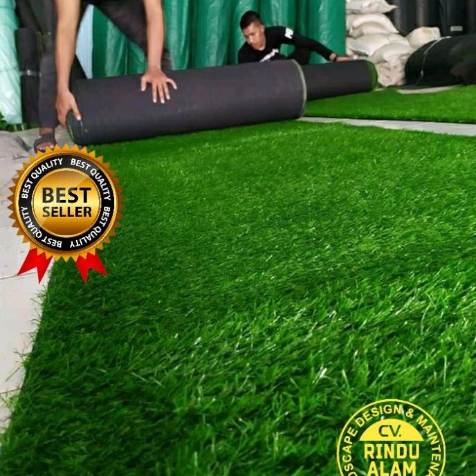 KARPET RUMPUT SINTETIS 1 ROLL 1X3 METER TERLARIS BUAT TAMAN