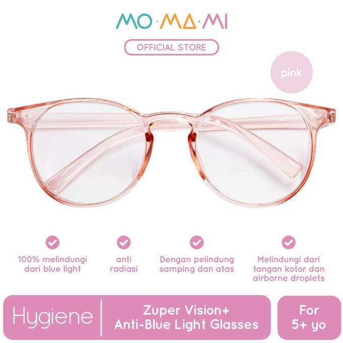 Momami Kids Zuper Vision+ Anti-Blue Light Glasses Pink - Kacamata