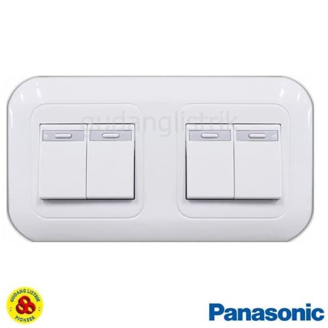 New Panasonic Saklar 4G Wej5531 + Wej78049 Wide Series 4 Gang Tanam Putih