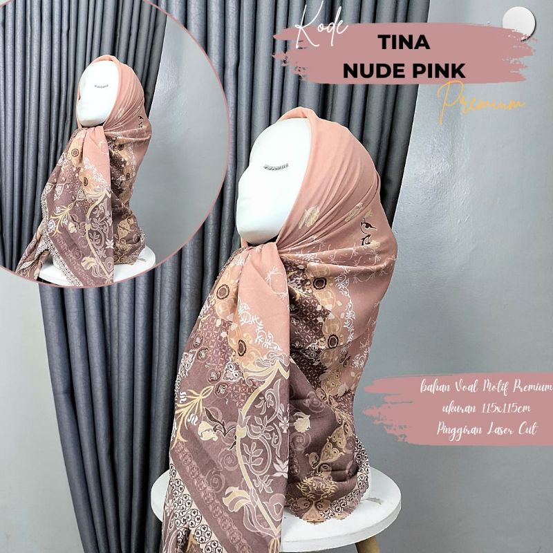Elzahra hijab murah segiempat bahan voal style tina