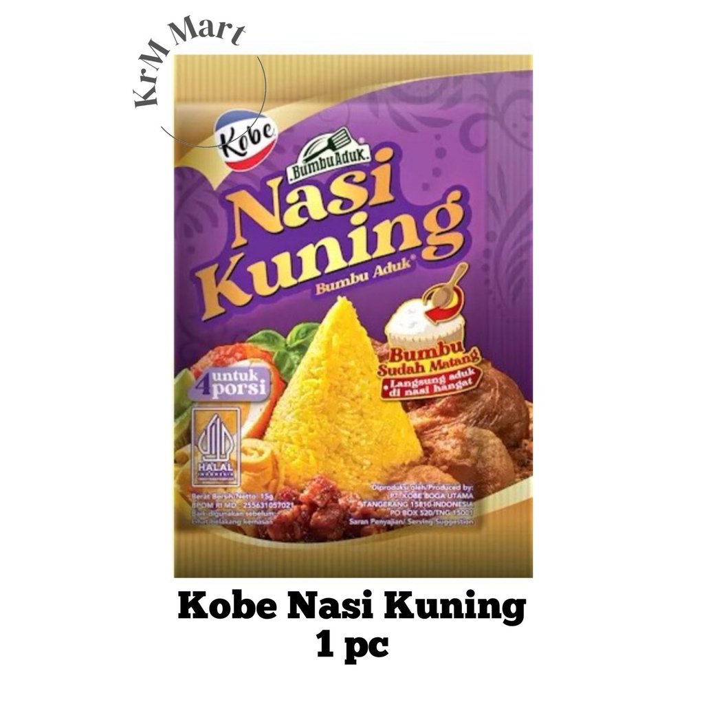 

Kobe Nasi Kuning bumbu aduk 1 sachet bungkus pc pcs