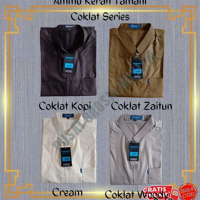Promo Baju Koko Ammu Kerah Pendek Koko Ammu Yamani Original Warna Terl