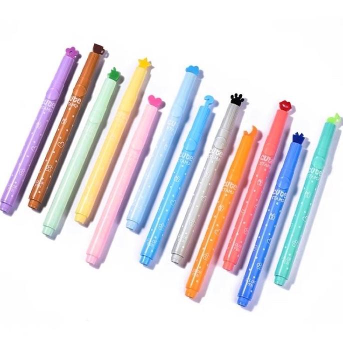 

cute stamp pen set stabilo set