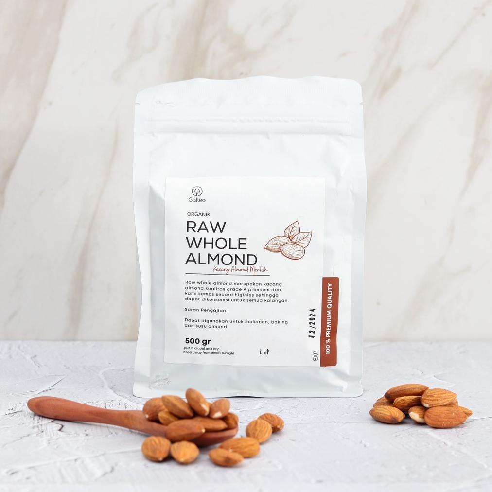 

KACANG ALMOND MENTAH UTUH 500 GR PREMIUM - NATURAL RAW ALMOND WHOLE Best Seller
