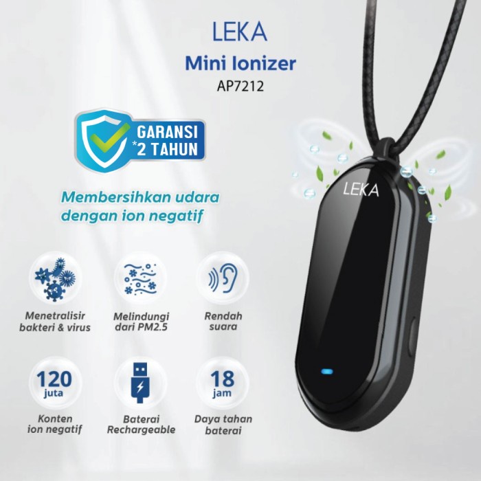 Terlaris Leka Ap7212 Mini Ionizer - Portable Ion Negatif Kalung Air Purifier