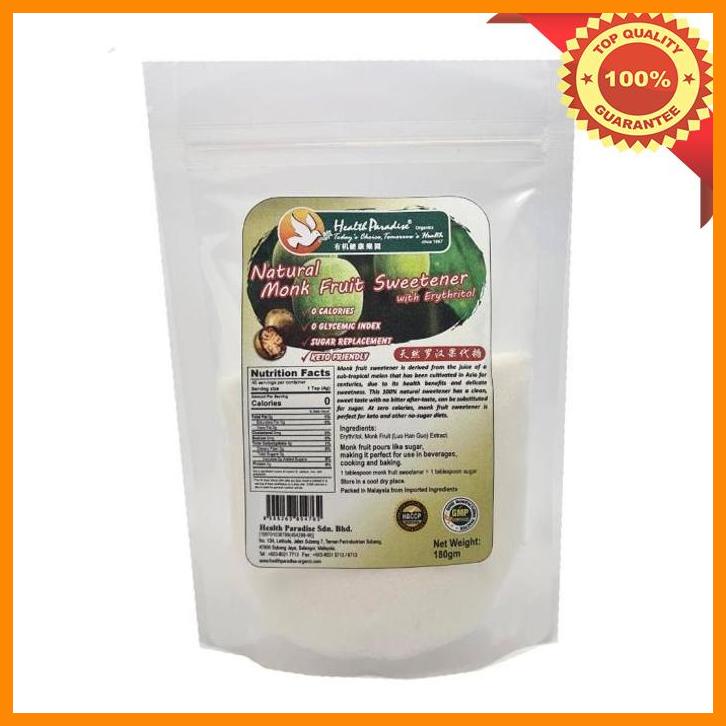 

(KSKS) HEALTH PARADISE NATURAL MONK FRUIT SWEETENER WITH ERYTHRITOL 180 G