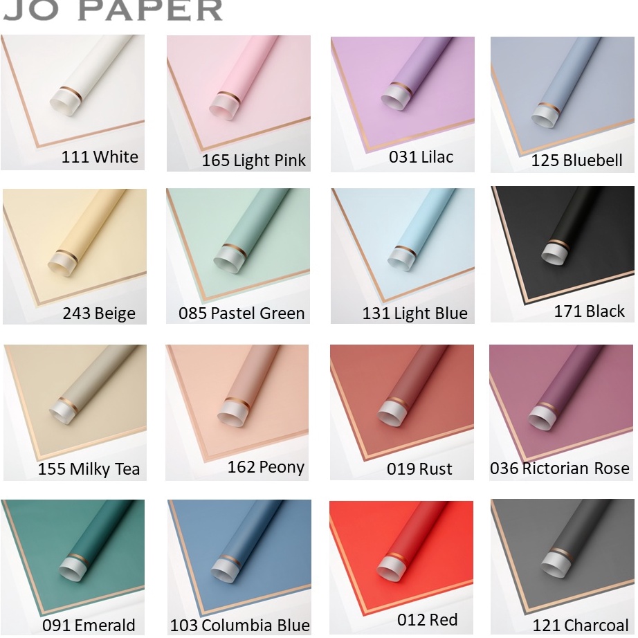 

[DS990] [20 LEMBAR] Flower Wrapping Paper Varian List Gold Frame Transparan Kertas Buket Bunga Cellophane Florist Kertas Kado 9148