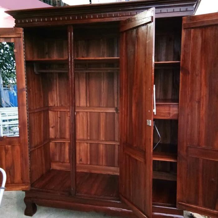 [Furniture] lemari jati / lemari kayu jati 3 pintu jumbo