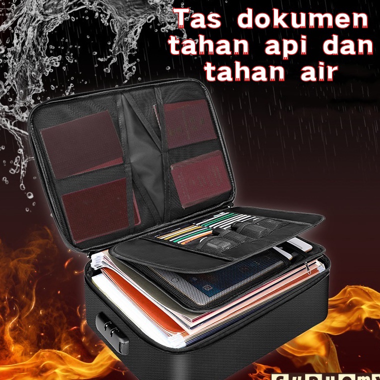 MURAH tas penyimpan dokumen tas dokumen F4 tas dokumen besar tas dokumen tahan api dan air tempat be