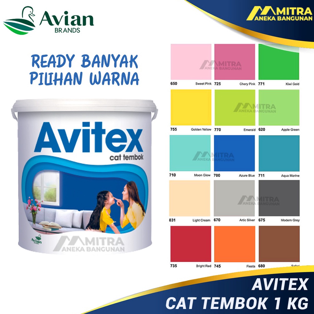 Model baru AVITEX CAT TEMBOK 1 KG / CAT DINDING INTERIOR AVIAN 7MG