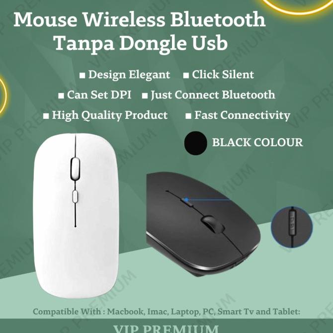 Mouse Wireless Bluetooth Tanpa Dongle Usb Tidak Berisik Silent Click