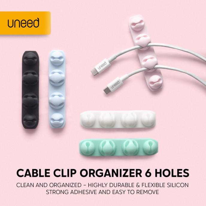 

UNEED Cable Organizer / Cable Clip Management Desktop 6 Holes - UCO203