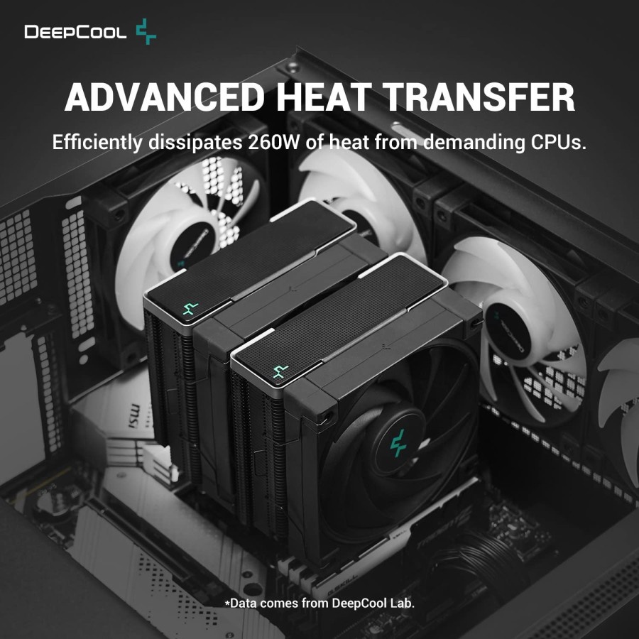 DEEPCOOL AK620 ZERO DARK High Performance Dual Tower CPU Cooler Fan