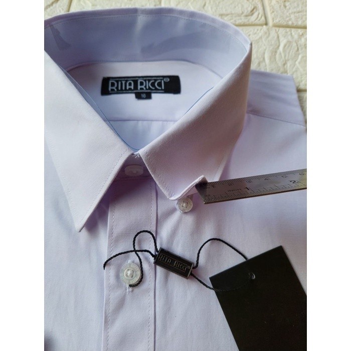 Kemeja Pria Rita Ricci Putih Polos Lengan Panjang Pendek Regular Fit