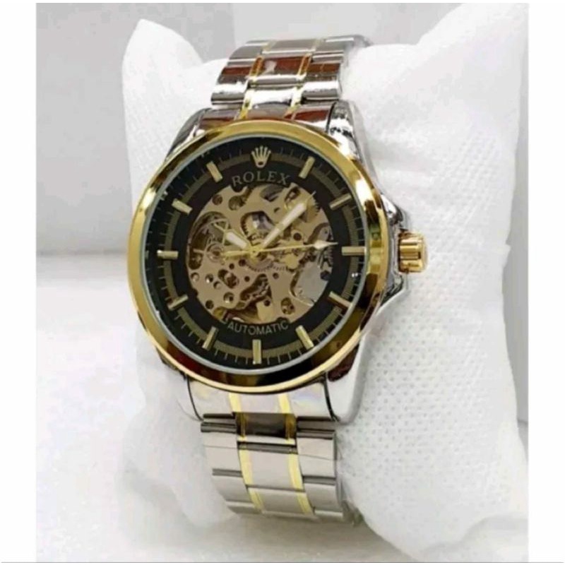 Jam Tangan Automatic Rolex Stainliss Steel Tanpa Baterai Kasual Fashion Bayar Dirumah