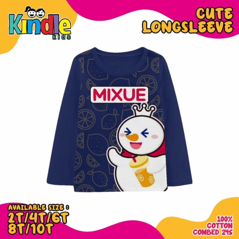Kaos Anak Perempuan Panjang Mixue 2-10T