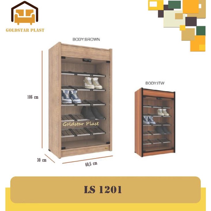 Lemari Sepatu & Sandal Pintu Kaca / LS 1201 / LS 1202