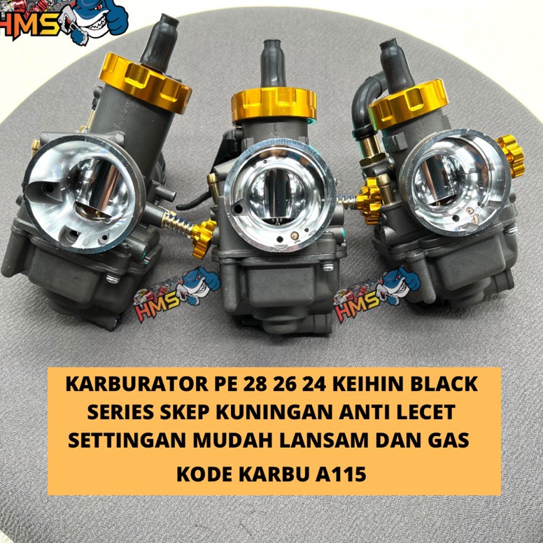 READY Karburator Keihin Pe 28 26 24 Keihin Black Series Skep Kuningan Thailand / Karbu Pe 28 26 24 H