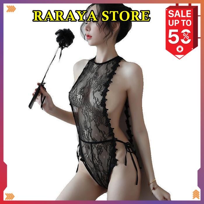 SEXY LINGERIE WANITA LACE TRANSPARAN ONESIES LINGERIE TALI LINGERIE