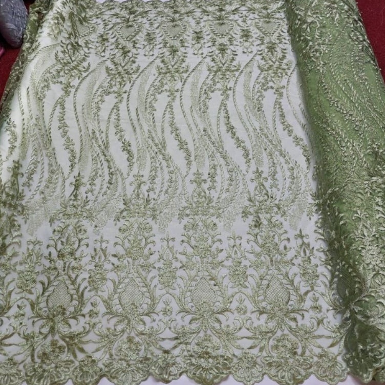 {BTN.8Jn23ᴴ} New Kain Bahan Tile Akar Mutiara Bordiran / Cocok buat gamis, tunik, dress, atasan, dll