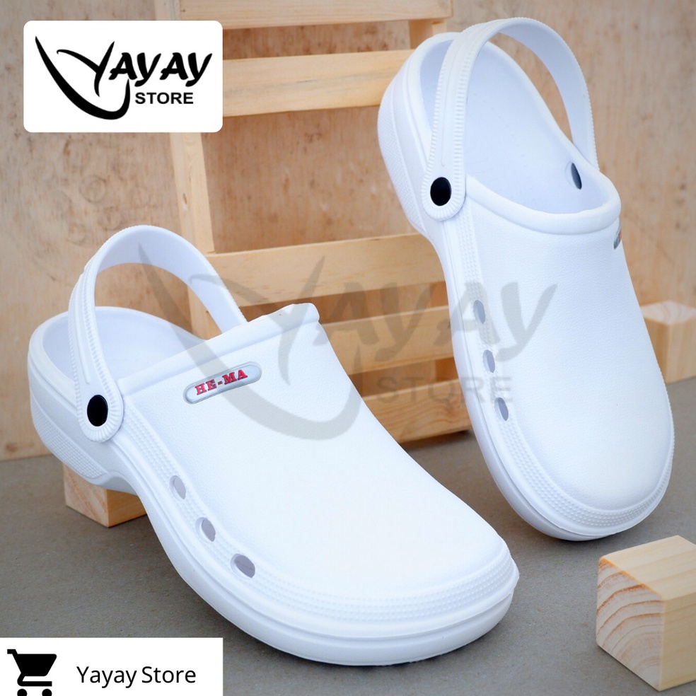 TERBARU Sandal Sepatu Model CROCS Putih SANDAL MEDIS / BIDAN / DOKTER / OPERASI / ICU Sandal KODOK H