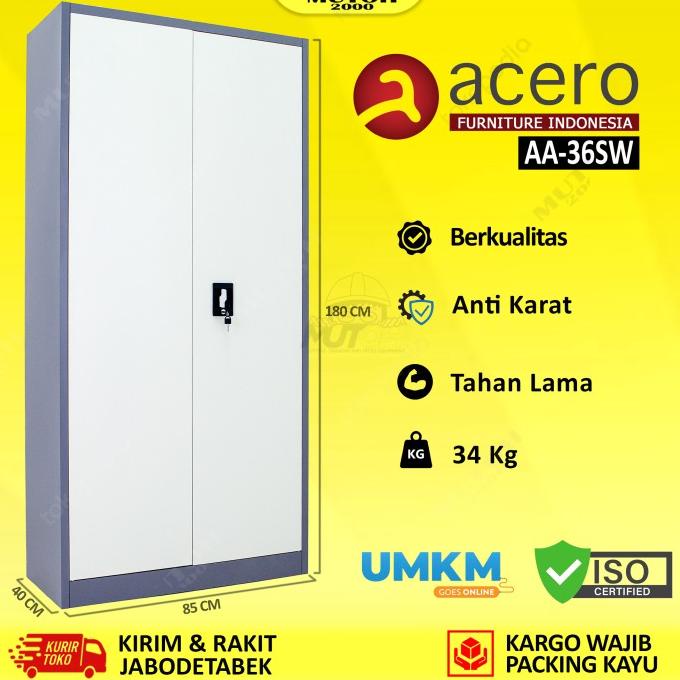 

ACERO AA-36SW lemari arsip besi full plat pintu swing plat ---NEW READY---