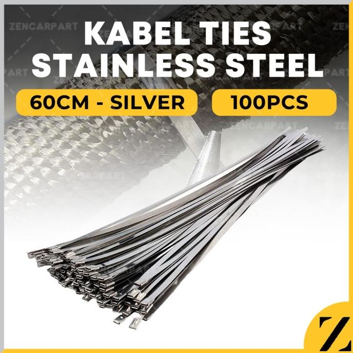 

Kabel Cable Ties Tie Besi Stainless Steel Pengikat Knalpot Klem 60 cm ---NEW READY---