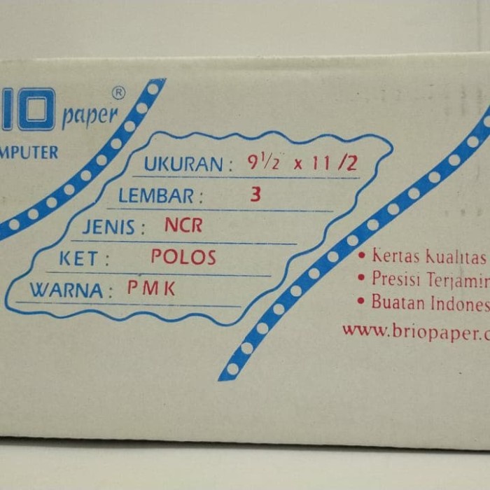 

Kertas Komputer Brio K3:2 NCR Putih Merah Kuning gon04