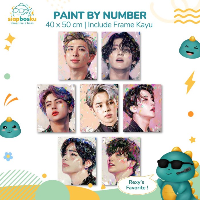 

Bestseller Kanvas Lukis Besar Bts 40X50 Cm Canvas Painting By Number Inc Cat Kuas